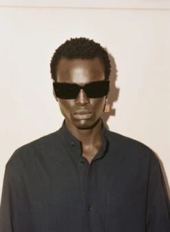 Nanushka Carmel - Bio-Plastic Rectangle-Frame Sunglasses - Black -Nanushka Fashion Store 12190001 OK Custom