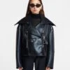 Nanushka Ado - Regenerated Leather Jacket - Black