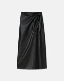 Nanushka Amas - Okobor™ Alt-Leather Sarong Skirt - Black -Nanushka Fashion Store AMAS BLACK VEGAN LEATHER 01 9dbd5a88 da0f 40df 86ff 8cd3bbef77ee