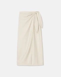 Nanushka Amas - Okobor™ Alt-Leather Sarong Skirt - Creme -Nanushka Fashion Store AMAS CREME VEGAN LEATHER 01 6b11a7cc ca85 474a 85c8 ab5cd3f067e3