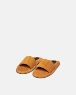 Nanushka Berrington - Logo Slides - Mustard -Nanushka Fashion Store BERRINGTON MUSTARD SUEDE 03 a28481f4 fa54 4330 9fd6 b1ddcc6dc110
