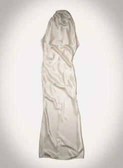 Nanushka Peregrine - Cowl-Neck Washed Satin Midi Dress - Ecru