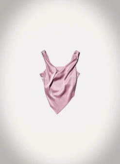 Nanushka Petra - Sleeveless Draped Slip Satin Top - Dusty Pink