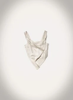 Nanushka Petra - Sleeveless Draped Slip Satin Top - Ecru