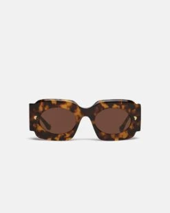 Nanushka Cathi - Bio-Plastic Square-Frame Sunglasses - Dark Amber