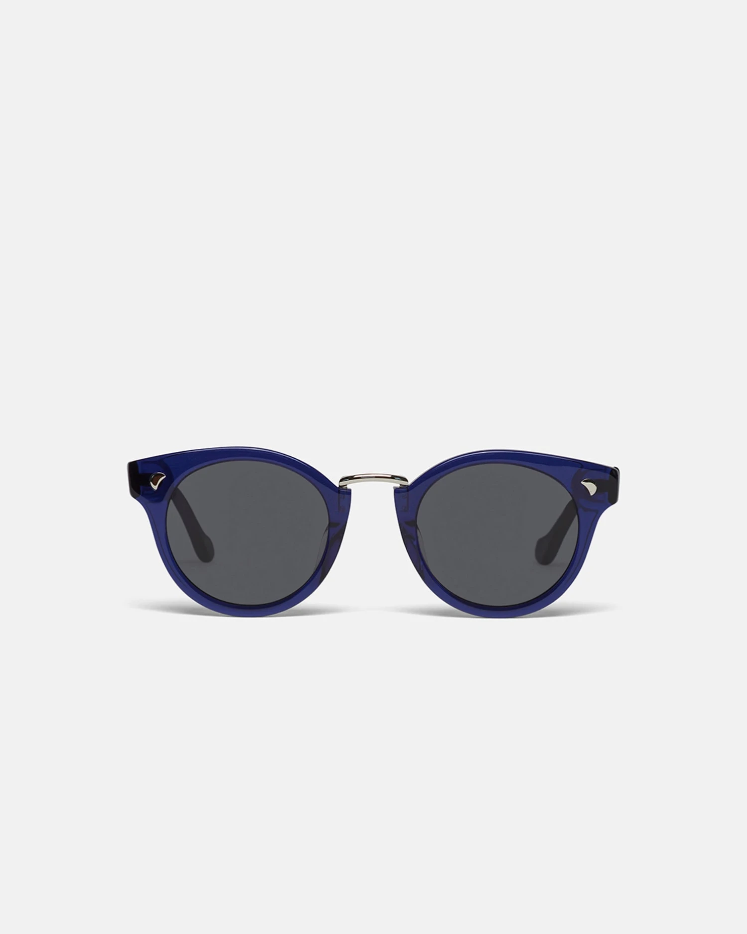 Nanushka Duy - Bio-Plastic Round-Frame Sunglasses - Navy 1 Nanushka Duy - Bio-Plastic Round-Frame Sunglasses - Navy