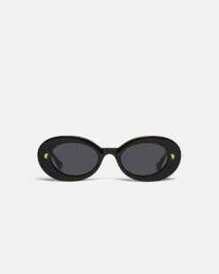 Nanushka Giva - Bio-Plastic Oval Sunglasses - Black