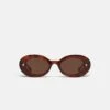 Nanushka Giva - Bio-Plastic Oval Sunglasses - Light Turtle