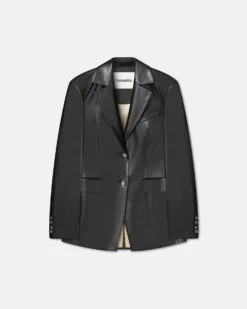 Nanushka Hathi - Okobor™ Alt-Leather Blazer - Black -Nanushka Fashion Store HATHI BLACK OKOBOR 01 6fe4f4f7 a921 40fa 8748 4edb74af7b8f