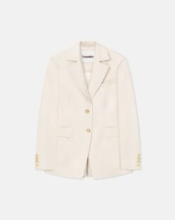 Nanushka Hathi - Okobor™ Alt-Leather Blazer - Creme -Nanushka Fashion Store HATHI CREME OKOBOR 01 4794af04 3cd6 441e a0b4 cfea3bab1d7b