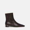 Nanushka Isla - Elongated Square Toe Boots - Dark Chocolate