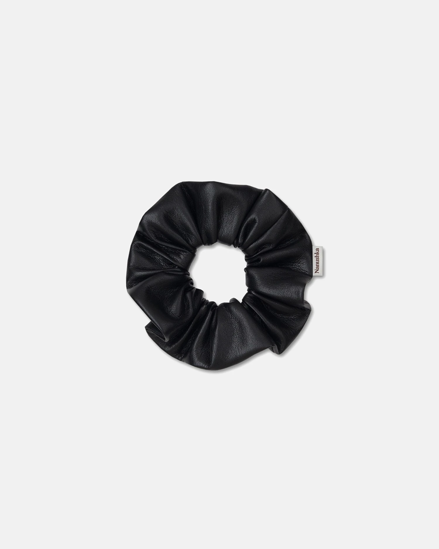 Nanushka Lou - Okobor™ Alt-Leather Scrunchie - Black 1 Nanushka Lou - Okobor™ Alt-Leather Scrunchie - Black