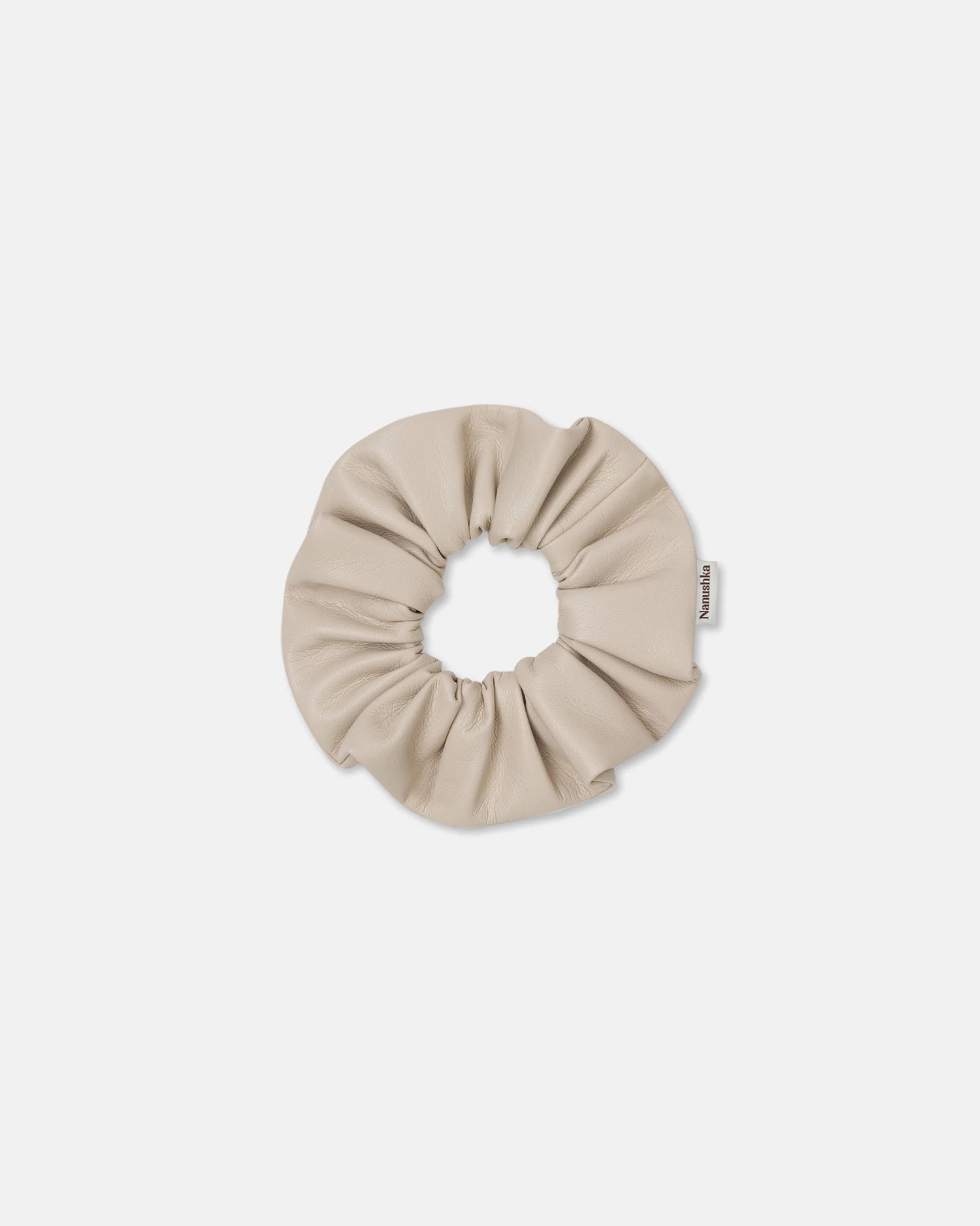 Nanushka Lou - Okobor™ Alt-Leather Scrunchie - Creme 1 Nanushka Lou - Okobor™ Alt-Leather Scrunchie - Creme