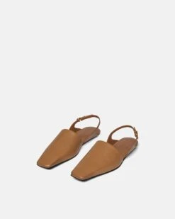 Nanushka Maimu - Leather Point-Toe Flats - Nut Brown -Nanushka Fashion Store MAIMU NUT BROWN NAPPA