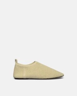 Nanushka Maris Rounded Toe - Mesh-Knit Round-Toe Slip On Shoes - Sand Mesh
