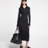 Nanushka Verity - Mesh Jersey Shirt Dress - Black
