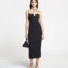 Nanushka Alexa - Mesh Jersey Midi Dress - Black