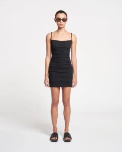 Nanushka Adie - Mesh Jersey Dress - Black