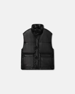Nanushka Jovan - Okobor™ Alt-Leather Gilet - Black -Nanushka Fashion Store NM23CRTP00299JOVAN BLACK OKOBOR 1