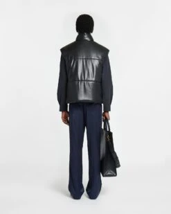 Nanushka Jovan - Okobor™ Alt-Leather Gilet - Black -Nanushka Fashion Store NM23CRTP00299 JOVAN BLACK OKOBOR 02