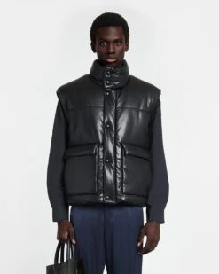Nanushka Jovan - Okobor™ Alt-Leather Gilet - Black