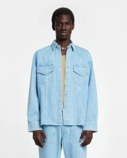 Nanushka Tristo - Patch Pocket Denim Overshirt - Eco Light Wash