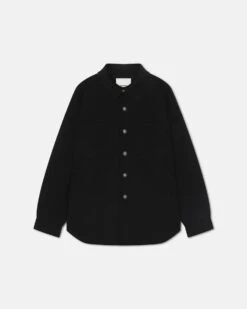 Nanushka Martin - Double Wool And Silk Blend Overshirt - Black 7 Nanushka Martin - Double Wool And Silk Blend Overshirt - Black -Nanushka Fashion Store NM24CROW01899 MARTIN BLACK DOUBLE WOOL SILK