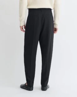 Nanushka Eamon - Crepe Twill Tapered Pants - Black -Nanushka Fashion Store NM25PFPA01199 2