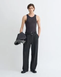 Nanushka Jahi - Melange Wool Jersey Tank Top - Grey Melange -Nanushka Fashion Store NM25PFTP02094 2