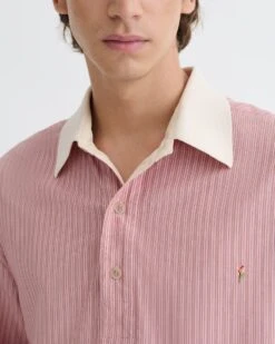 Nanushka Taron - Striped Polo Neck Top - Pink -Nanushka Fashion Store NM25PFTP02331 5