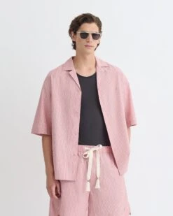 Nanushka Anwel - Striped Shirt - Pink