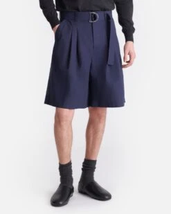 Nanushka Derulo - Tailored Shorts - Navy -Nanushka Fashion Store NM25RSST07759DERULO NAVY HEAVYPOPLIN 2