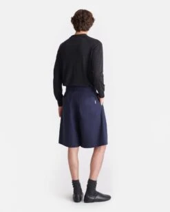 Nanushka Derulo - Tailored Shorts - Navy -Nanushka Fashion Store NM25RSST07759DERULO NAVY HEAVYPOPLIN 3