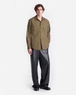 Nanushka Jari - Long-Sleeve Shirt - Uniform Green