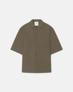 Nanushka Caspian - Heavy Poplin Shirt - Uniform Green -Nanushka Fashion Store NM25RSTP07968CASPIAN UNIFORMGREEN HEAVYPOPLIN