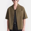 Nanushka Caspian - Heavy Poplin Shirt - Uniform Green
