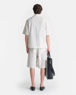 Nanushka Felix - Striped Bermuda Shorts - Creme -Nanushka Fashion Store NM25SSTP10105MAXTON CREME STRIPESHIRTING CROCHET 2 f05b05eb ccd9 48f7 99a0 3b7a9a3f22b0