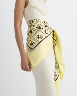 Nanushka Miani - Printed Silk Scarf - Moonbeam/Brown Kopjafa