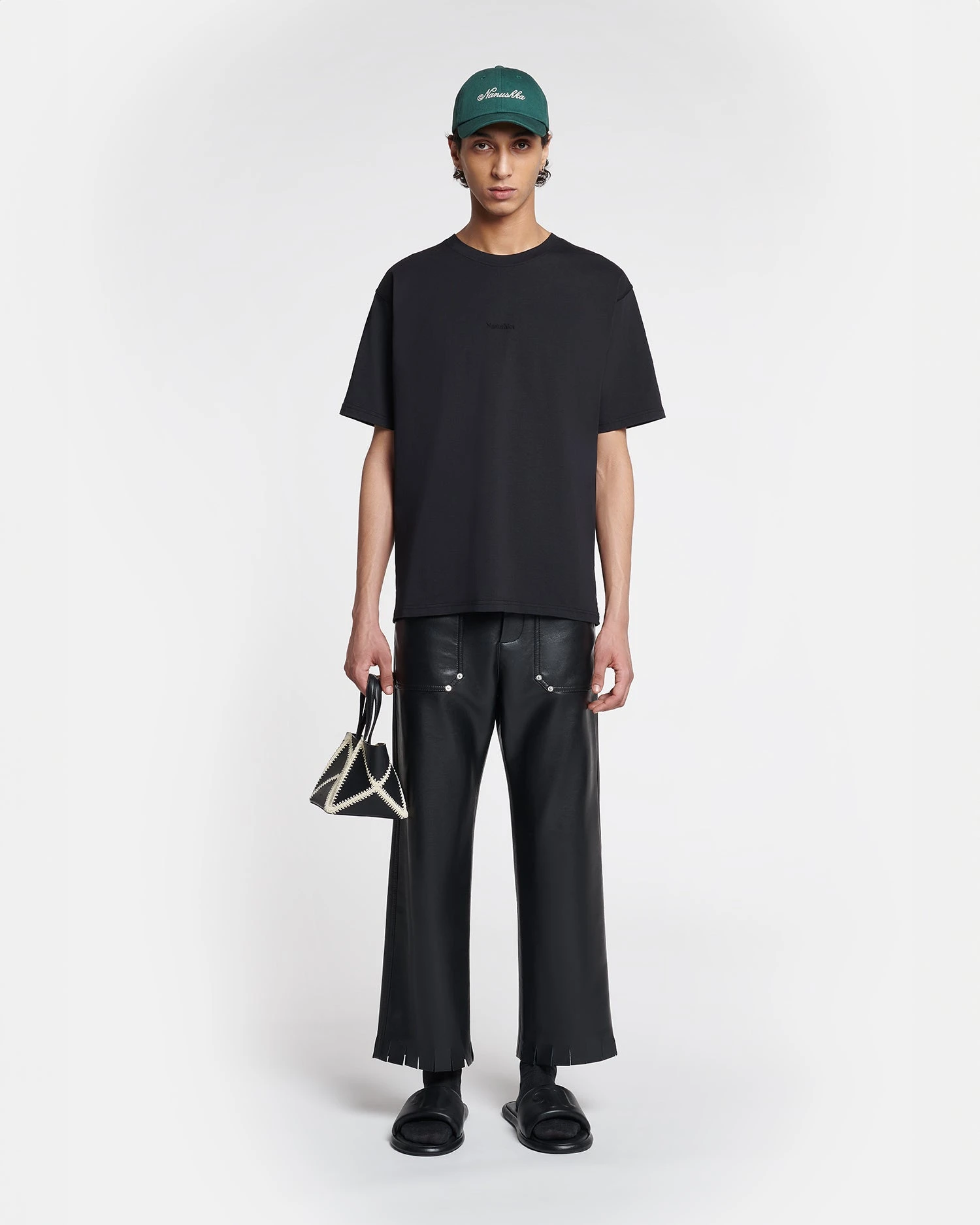 Nanushka Reece - Embroidered Cotton-Jersey T-Shirt - Black 2 Nanushka Reece - Embroidered Cotton-Jersey T-Shirt - Black - Image 2