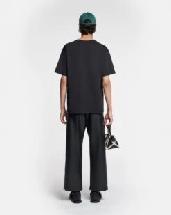 Nanushka Reece - Embroidered Cotton-Jersey T-Shirt - Black 8 Nanushka Reece - Embroidered Cotton-Jersey T-Shirt - Black -Nanushka Fashion Store NU24CRSH00399 REECE BLACK COTTON JERSEY 2