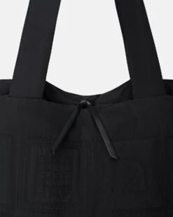 Nanushka Symbol - Quilted Tech-Poplin Tote - Black -Nanushka Fashion Store NU24FWBT12451 SOFTTOTE BLACK QUILTEDTECHPOPLIN 04