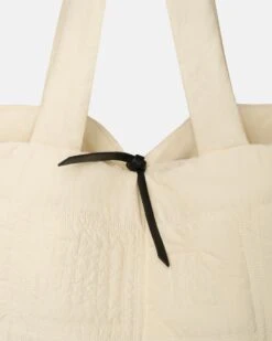 Nanushka Symbol - Quilted Tech-Poplin Tote - Creme -Nanushka Fashion Store NU24FWBT12611 SOFTTOTE CREME QUILTEDTECHPOPLIN 04