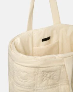 Nanushka Symbol - Quilted Tech-Poplin Tote - Creme -Nanushka Fashion Store NU24FWBT12611 SOFTTOTE CREME QUILTEDTECHPOPLIN 05