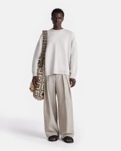 Nanushka Joyann - Plush Cashmere Sweater - Gray 15 Nanushka Joyann - Plush Cashmere Sweater - Gray -Nanushka Fashion Store NU24FWSW01393 JOYANN GREY PLUSH CASHMERE 01