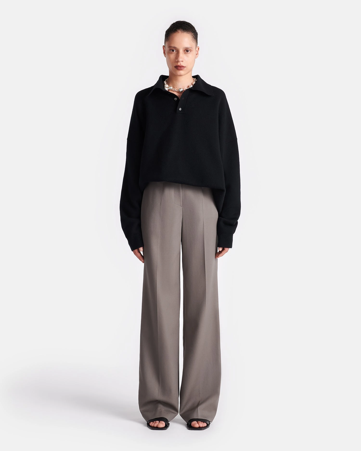 Nanushka Elieke - Plush Cashmere Polo-Neck Sweater - Black 6 Nanushka Elieke - Plush Cashmere Polo-Neck Sweater - Black - Image 6