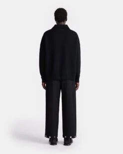 Nanushka Elieke - Plush Cashmere Polo-Neck Sweater - Black 17 Nanushka Elieke - Plush Cashmere Polo-Neck Sweater - Black -Nanushka Fashion Store NU24FWSW01499 ELIEKE BLACK PLUSH CASHMERE 02