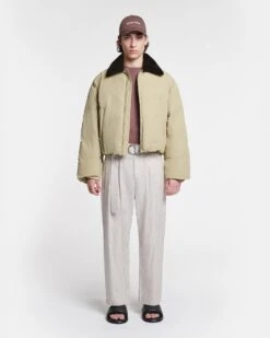 Nanushka Zacharie - Faux Fur And Tech Nylon Jacket - Sage/Black -Nanushka Fashion Store NU24PFJK01479 ZACHARIE SAGE BEIGE TECH NYLON FAUX FUR 1 2 1 cf389ef6 e0ec 4d51 ab05 4abc5e1e3383