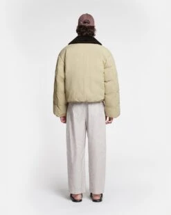 Nanushka Zacharie - Faux Fur And Tech Nylon Jacket - Sage/Black -Nanushka Fashion Store NU24PFJK01479 ZACHARIE SAGE BEIGE TECH NYLON FAUX FUR 2 394edbb1 7f59 46b3 8f14 aad0cd193c15