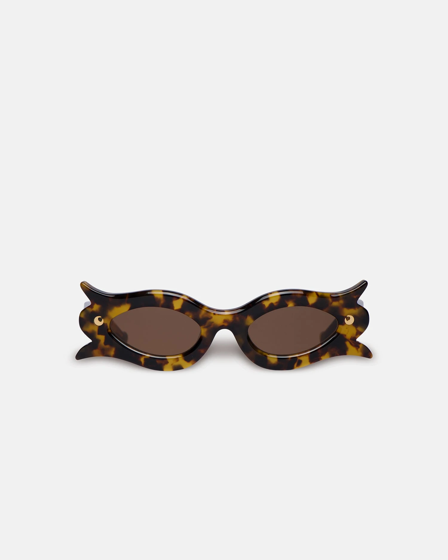 Nanushka Tully - Bio-Plastic Floral-Shaped Sunglasses - Dark Amber 1 Nanushka Tully - Bio-Plastic Floral-Shaped Sunglasses - Dark Amber