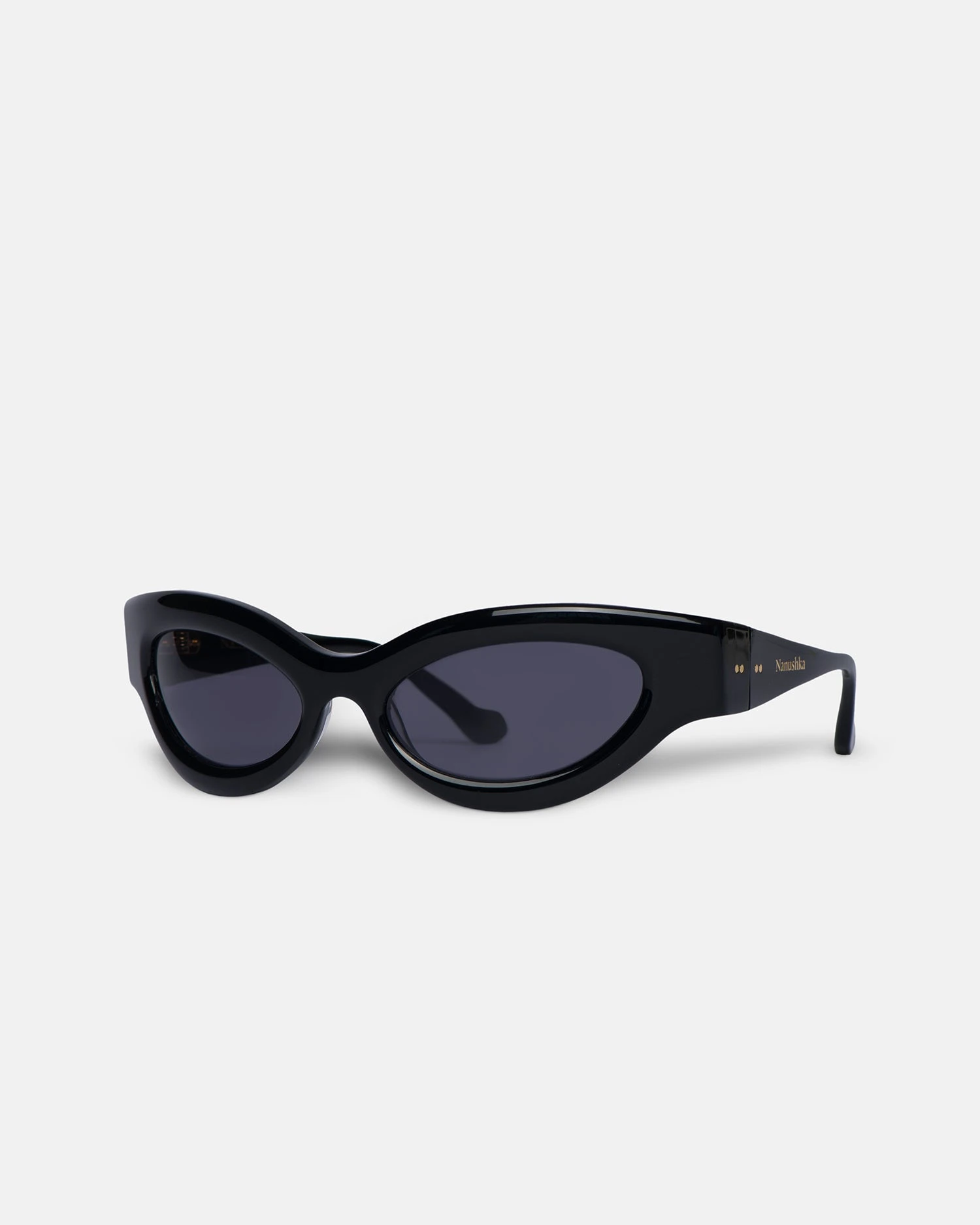 Nanushka Trysta - Bio-Plastic Wrap Sunglasses - Black 2 Nanushka Trysta - Bio-Plastic Wrap Sunglasses - Black - Image 2